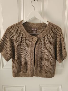 Taupe Short Sleeve Evening Sweater